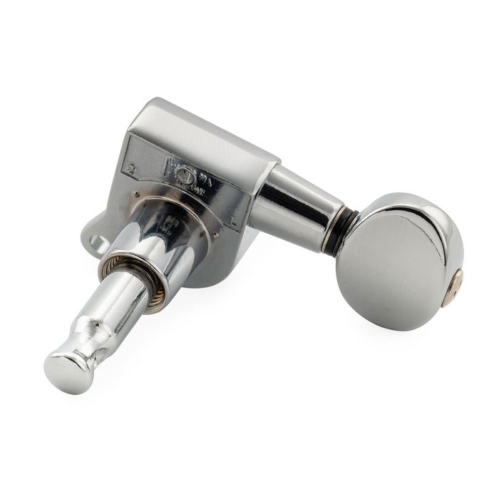 Musiclily Pro R18K-14 Left-Handed 6-in-line 18:1 Ratio Full Sealed Machine Heads Tuners Tuning Pegs Keys with Vintage Oval Button for Strat Tele Style Electric Guitar