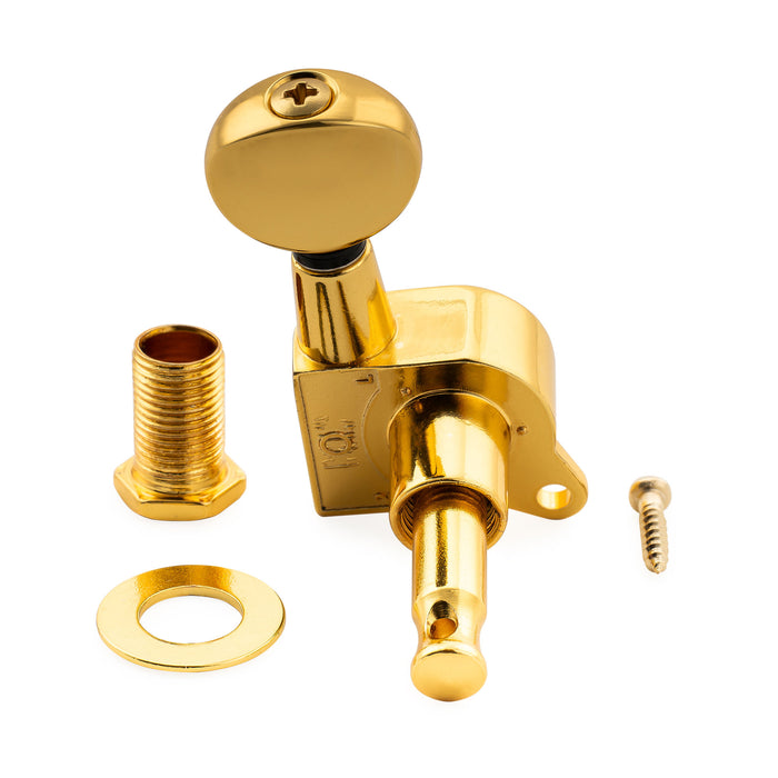 Musiclily Pro R18K-14 Single 18:1 Ratio Full Sealed Machine Head Treble Side Tuner Tuning Peg Key with Vintage Oval Button for Strat Tele Style Electric Guitar