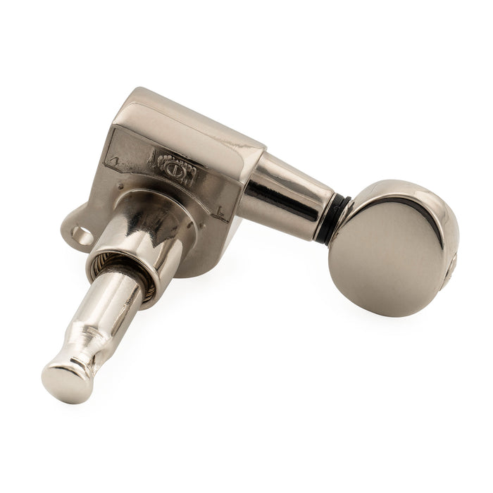 Musiclily Pro R18K-14 Left-Handed 6-in-line 18:1 Ratio Full Sealed Machine Heads Tuners Tuning Pegs Keys with Vintage Oval Button for Strat Tele Style Electric Guitar