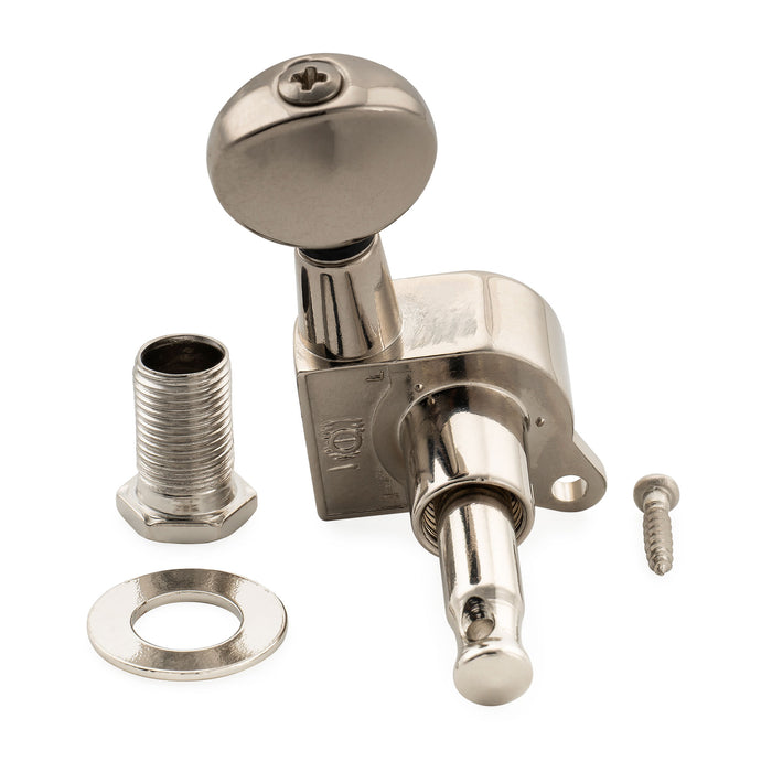 Musiclily Pro R18K-14 Single 18:1 Ratio Full Sealed Machine Head Treble Side Tuner Tuning Peg Key with Vintage Oval Button for Strat Tele Style Electric Guitar