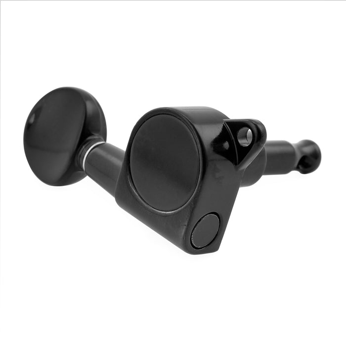 Musiclily Pro R18K-15 Single 18:1 Ratio Full Sealed Machine Head Bass Side Tuner Tuning Peg Key with Vintage Oval Button for Strat Tele Style Electric Guitar