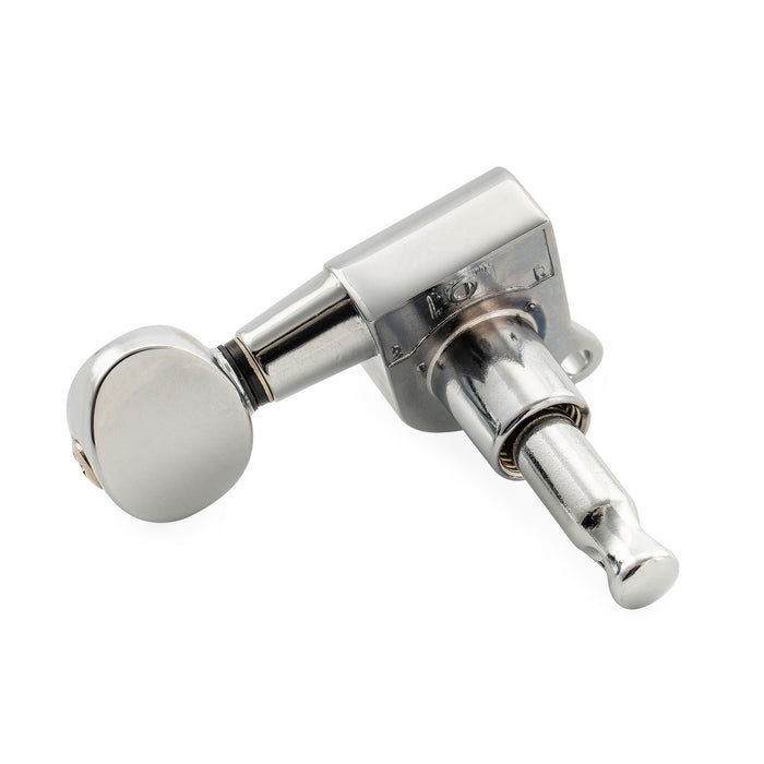 Musiclily Pro R18K-15 6-in-line 18:1 Ratio Full Sealed Machine Heads Tuners Tuning Pegs Keys with Vintage Oval Button for Strat Tele Style Electric Guitar