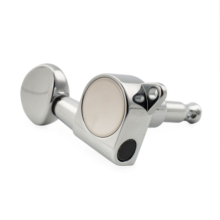 Musiclily Pro R18K-15 6-in-line 18:1 Ratio Full Sealed Machine Heads Tuners Tuning Pegs Keys with Vintage Oval Button for Strat Tele Style Electric Guitar