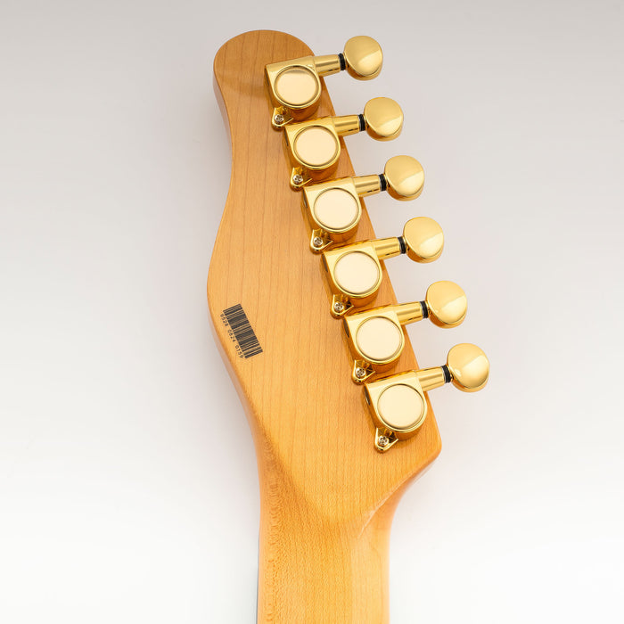 Musiclily Pro R18K-15 6-in-line 18:1 Ratio Full Sealed Machine Heads Tuners Tuning Pegs Keys with Vintage Oval Button for Strat Tele Style Electric Guitar