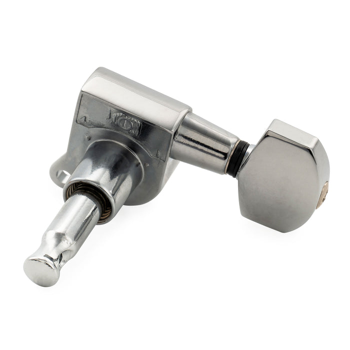 Musiclily Pro R18K-16 Left-Handed 6-in-line 18:1 Ratio Full Sealed Machine Heads Tuners Tuning Pegs Keys with Hex Button for Strat Tele Style Electric Guitar