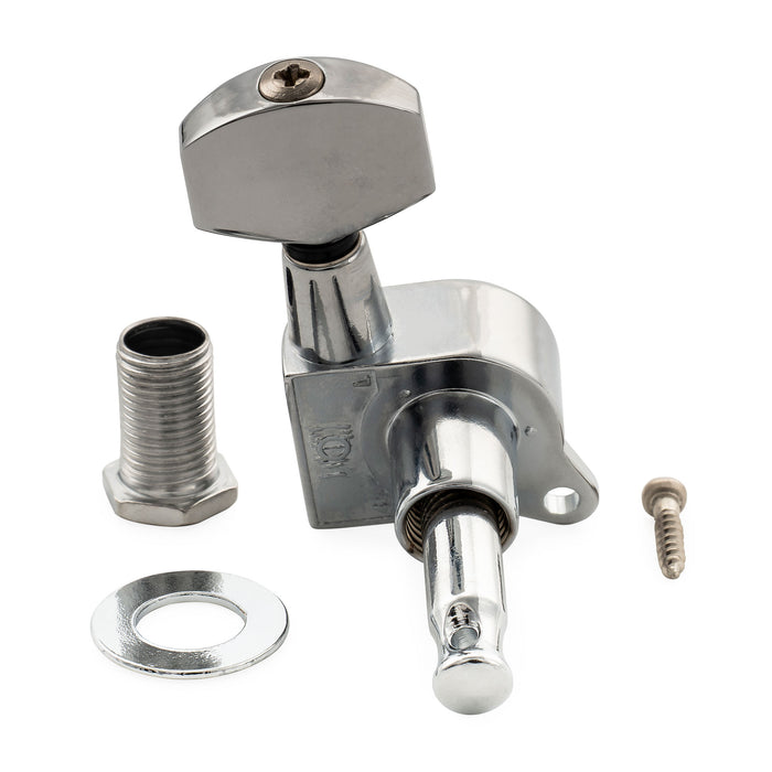 Musiclily Pro R18K-16 Single 18:1 Ratio Full Sealed Machine Head Treble Side Tuner Tuning Peg Key with Hex Button for Strat Tele Style Electric Guitar