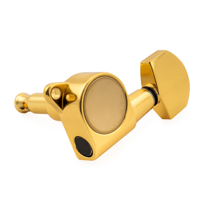 Musiclily Pro R18K-16 Single 18:1 Ratio Full Sealed Machine Head Treble Side Tuner Tuning Peg Key with Hex Button for Strat Tele Style Electric Guitar