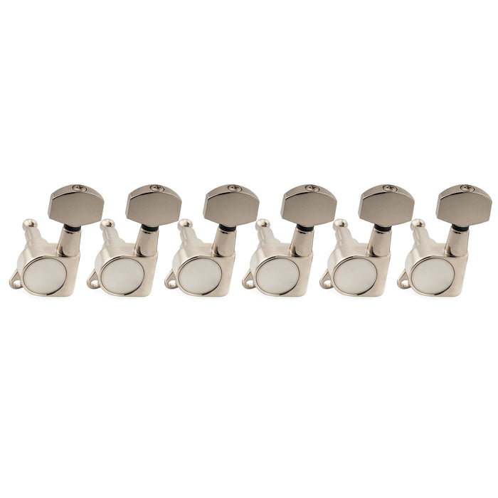 Musiclily Pro R18K-16 Left-Handed 6-in-line 18:1 Ratio Full Sealed Machine Heads Tuners Tuning Pegs Keys with Hex Button for Strat Tele Style Electric Guitar