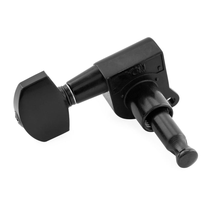 Musiclily Pro R18K-17 6-in-line 18:1 Ratio Full Sealed Machine Heads Tuners Tuning Pegs Keys with Hex Button for Strat Tele Style Electric Guitar
