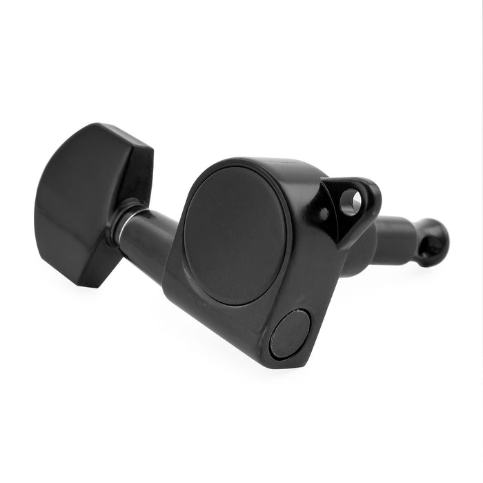 Musiclily Pro R18K-17 6-in-line 18:1 Ratio Full Sealed Machine Heads Tuners Tuning Pegs Keys with Hex Button for Strat Tele Style Electric Guitar