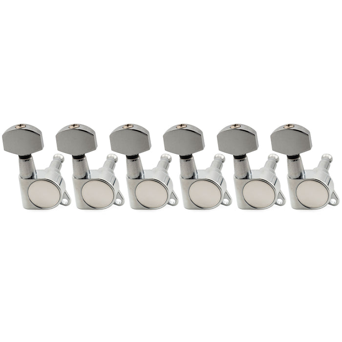 Musiclily Pro R18K-17 6-in-line 18:1 Ratio Full Sealed Machine Heads Tuners Tuning Pegs Keys with Hex Button for Strat Tele Style Electric Guitar