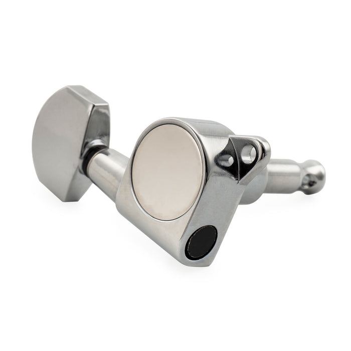 Musiclily Pro R18K-17 Single 18:1 Ratio Full Sealed Machine Head Bass Side Tuner Tuning Peg Key with Hex Button for Strat Tele Style Electric Guitar
