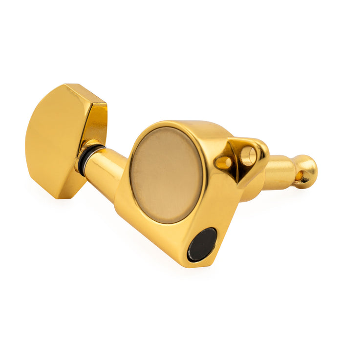 Musiclily Pro R18K-17 6-in-line 18:1 Ratio Full Sealed Machine Heads Tuners Tuning Pegs Keys with Hex Button for Strat Tele Style Electric Guitar
