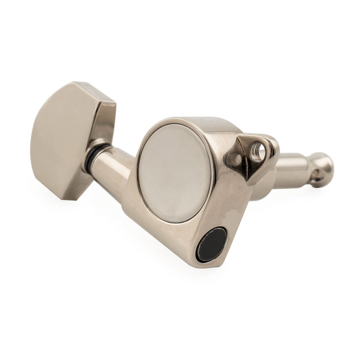 Musiclily Pro R18K-17 6-in-line 18:1 Ratio Full Sealed Machine Heads Tuners Tuning Pegs Keys with Hex Button for Strat Tele Style Electric Guitar