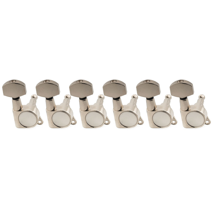 Musiclily Pro R18K-17 6-in-line 18:1 Ratio Full Sealed Machine Heads Tuners Tuning Pegs Keys with Hex Button for Strat Tele Style Electric Guitar