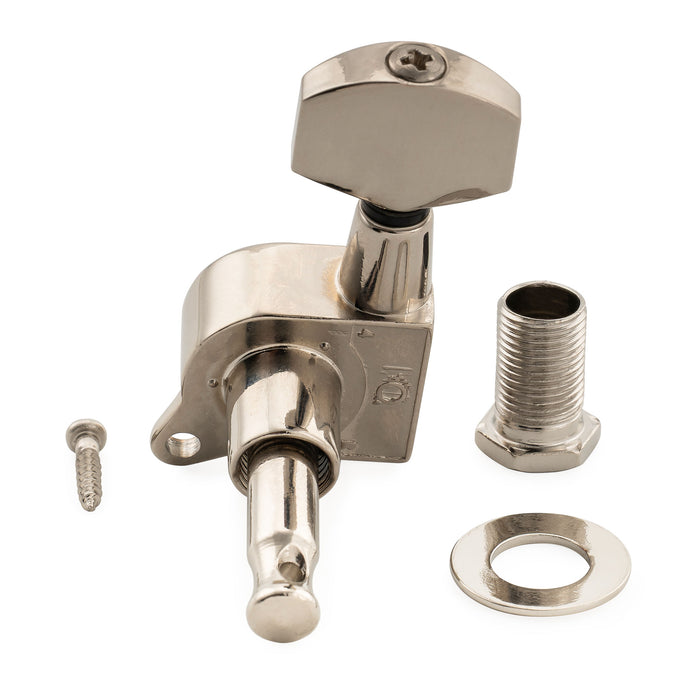Musiclily Pro R18K-17 Single 18:1 Ratio Full Sealed Machine Head Bass Side Tuner Tuning Peg Key with Hex Button for Strat Tele Style Electric Guitar