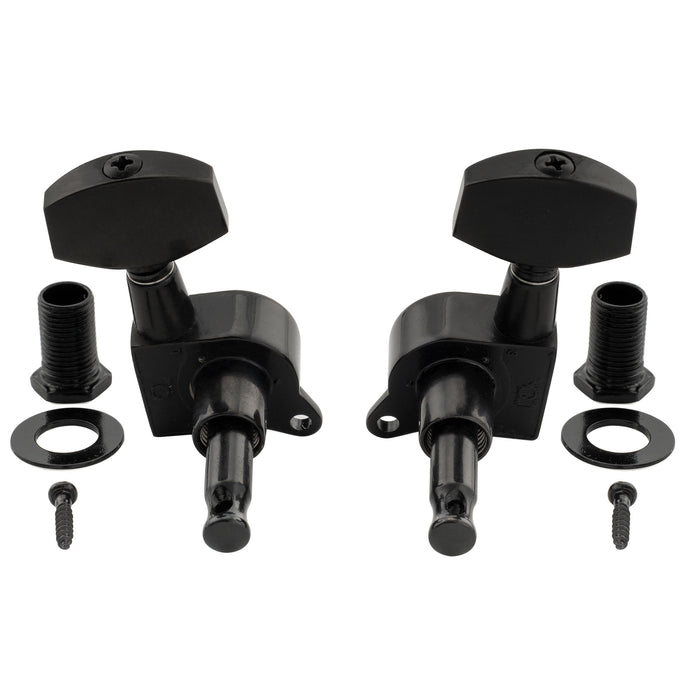 Musiclily Pro R18K-18 3R3L 18:1 Ratio Full Sealed Machine Heads Tuners Tuning Pegs Keys with Big Hex Button for Acoustic Electric Guitar
