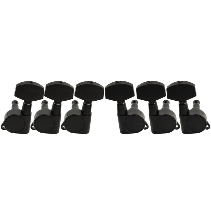 Musiclily Pro R18K-18 3R3L 18:1 Ratio Full Sealed Machine Heads Tuners Tuning Pegs Keys with Big Hex Button for Acoustic Electric Guitar