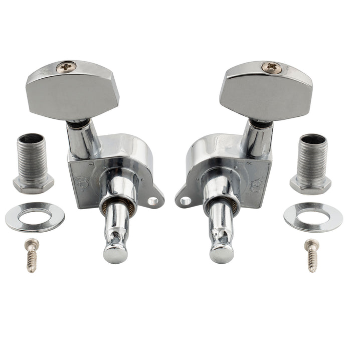 Musiclily Pro R18K-18 3R3L 18:1 Ratio Full Sealed Machine Heads Tuners Tuning Pegs Keys with Big Hex Button for Acoustic Electric Guitar