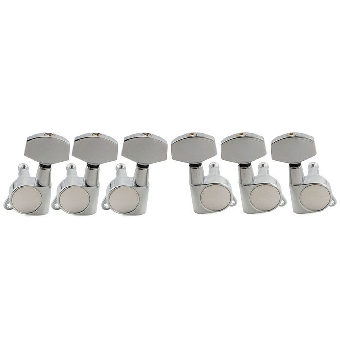 Musiclily Pro R18K-18 3R3L 18:1 Ratio Full Sealed Machine Heads Tuners Tuning Pegs Keys with Big Hex Button for Acoustic Electric Guitar