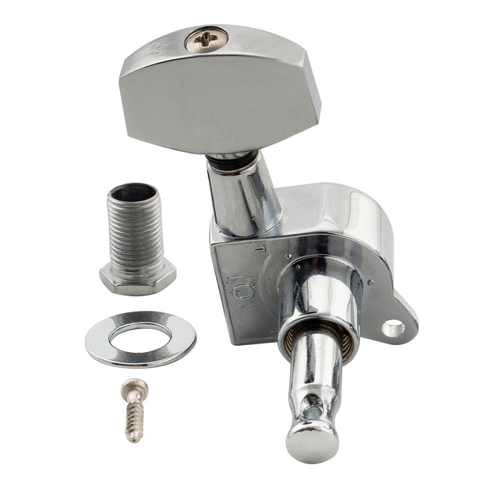 Musiclily Pro R18K-18 Single 18:1 Ratio Full Sealed Machine Head Treble Side Tuner Tuning Peg Key with Big Hex Button for Acoustic Electric Guitar