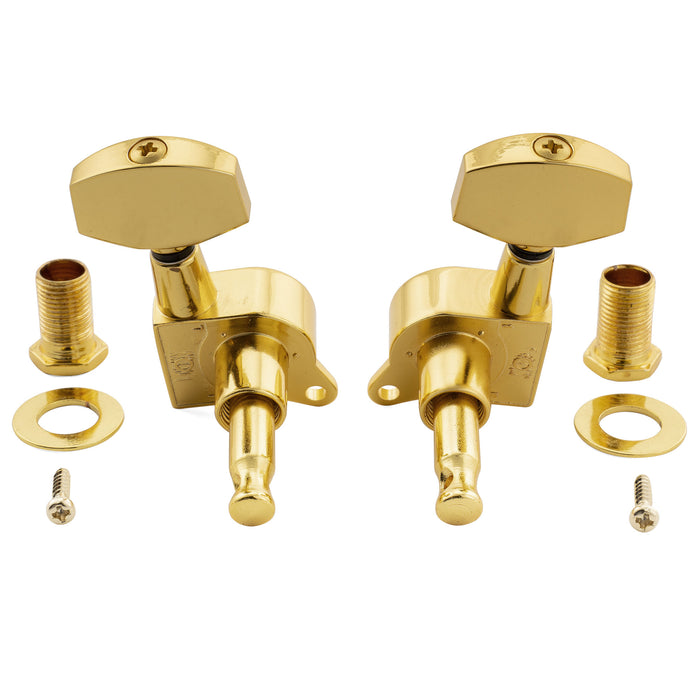 Musiclily Pro R18K-18 3R3L 18:1 Ratio Full Sealed Machine Heads Tuners Tuning Pegs Keys with Big Hex Button for Acoustic Electric Guitar
