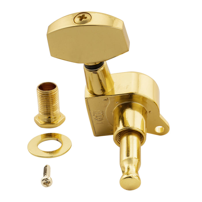 Musiclily Pro R18K-18 Single 18:1 Ratio Full Sealed Machine Head Treble Side Tuner Tuning Peg Key with Big Hex Button for Acoustic Electric Guitar