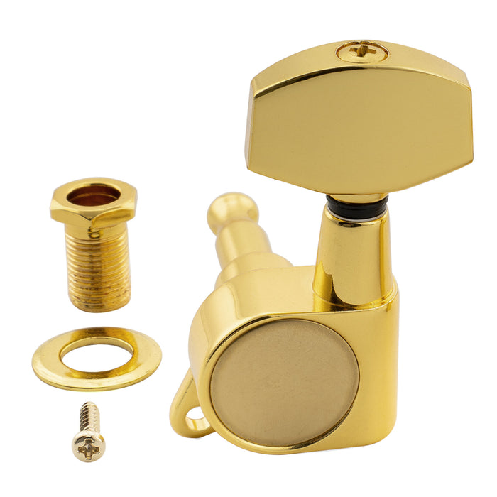 Musiclily Pro R18K-18 Single 18:1 Ratio Full Sealed Machine Head Treble Side Tuner Tuning Peg Key with Big Hex Button for Acoustic Electric Guitar
