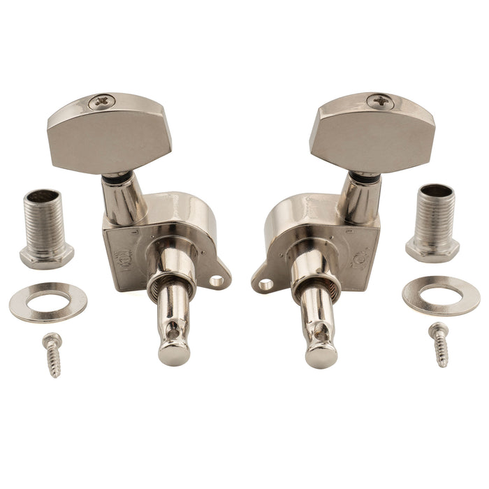 Musiclily Pro R18K-18 3R3L 18:1 Ratio Full Sealed Machine Heads Tuners Tuning Pegs Keys with Big Hex Button for Acoustic Electric Guitar