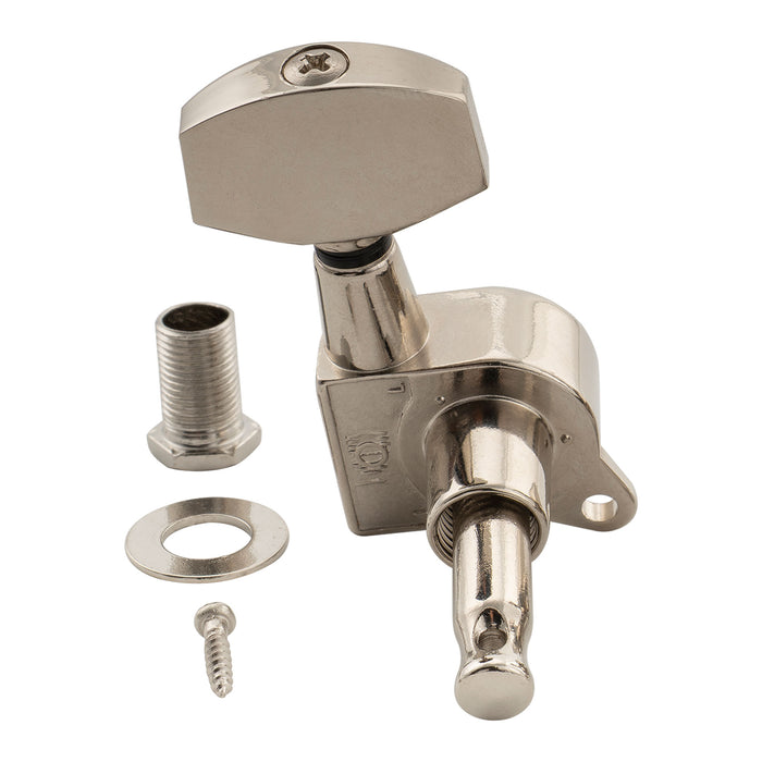Musiclily Pro R18K-18 Single 18:1 Ratio Full Sealed Machine Head Treble Side Tuner Tuning Peg Key with Big Hex Button for Acoustic Electric Guitar
