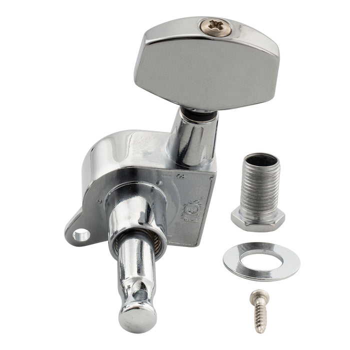 Musiclily Pro R18K-18 Single 18:1 Ratio Full Sealed Machine Head Bass Side Tuner Tuning Peg Key with Big Hex Button for Acoustic Electric Guitar