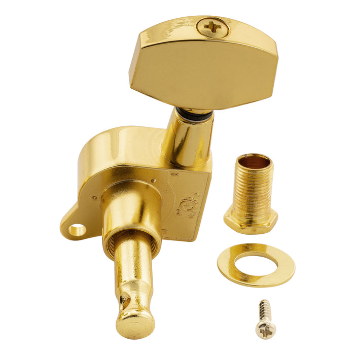 Musiclily Pro R18K-18 Single 18:1 Ratio Full Sealed Machine Head Bass Side Tuner Tuning Peg Key with Big Hex Button for Acoustic Electric Guitar