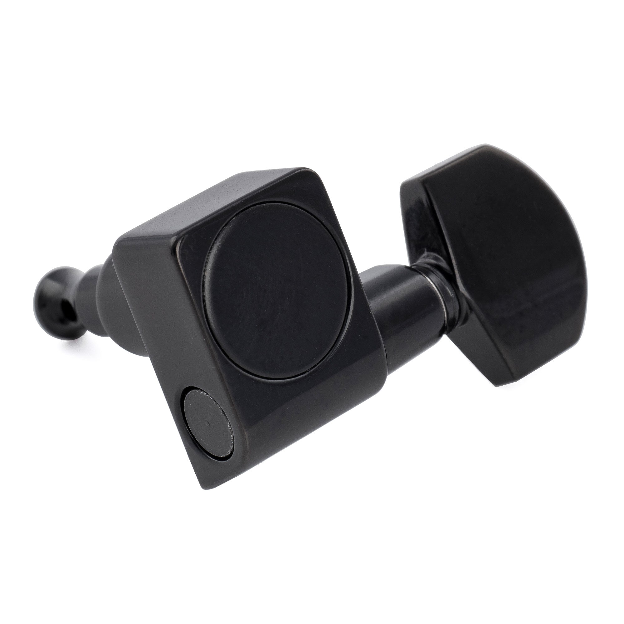 Musiclily Pro R18K-19 Single 18:1 Ratio 2-Pin Full Sealed Guitar Tuner Treble Side 19mm Post Machine Head Tuning Peg Key with Hex Button for Fender Strat Tele Style Electric Guitar
