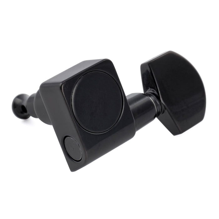 Musiclily Pro R18K-19 Single 18:1 Ratio 2-Pin Full Sealed Guitar Tuner Treble Side 19mm Post Machine Head Tuning Peg Key with Hex Button for Fender Strat Tele Style Electric Guitar