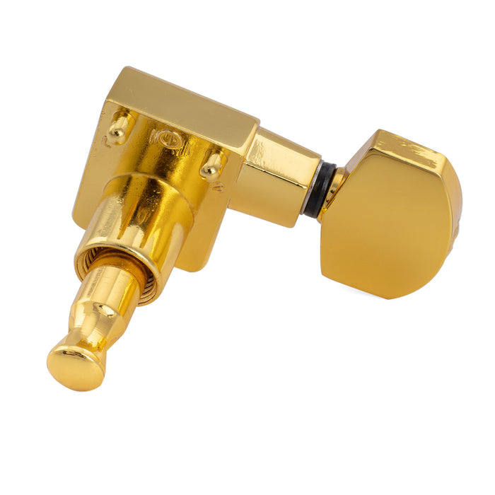 Musiclily Pro R18K-19 Single 18:1 Ratio 2-Pin Full Sealed Guitar Tuner Treble Side 19mm Post Machine Head Tuning Peg Key with Hex Button for Fender Strat Tele Style Electric Guitar