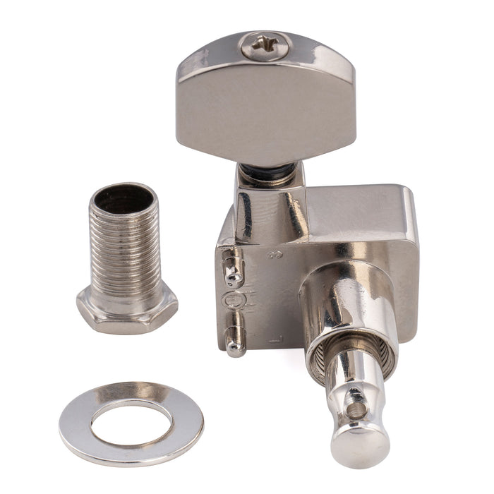 Musiclily Pro R18K-19 Single 18:1 Ratio 2-Pin Full Sealed Guitar Tuner Treble Side 19mm Post Machine Head Tuning Peg Key with Hex Button for Fender Strat Tele Style Electric Guitar