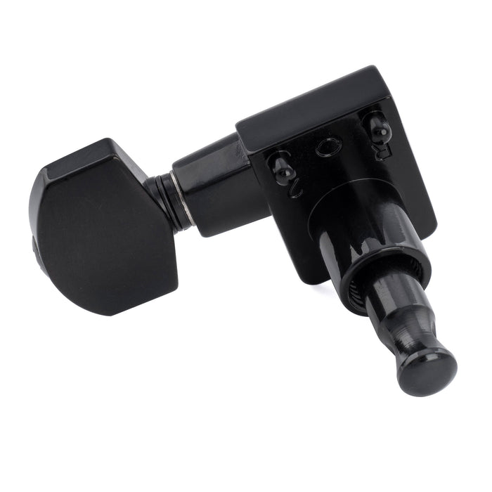 Musiclily Pro R18K-20 Single 18:1 Ratio 2-Pin Full Sealed Guitar Tuner Bass Side 19mm Post Machine Head Tuning Peg Key with Hex Button for Fender Strat Tele Style Electric Guitar