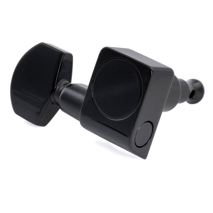 Musiclily Pro R18K-20 Single 18:1 Ratio 2-Pin Full Sealed Guitar Tuner Bass Side 19mm Post Machine Head Tuning Peg Key with Hex Button for Fender Strat Tele Style Electric Guitar