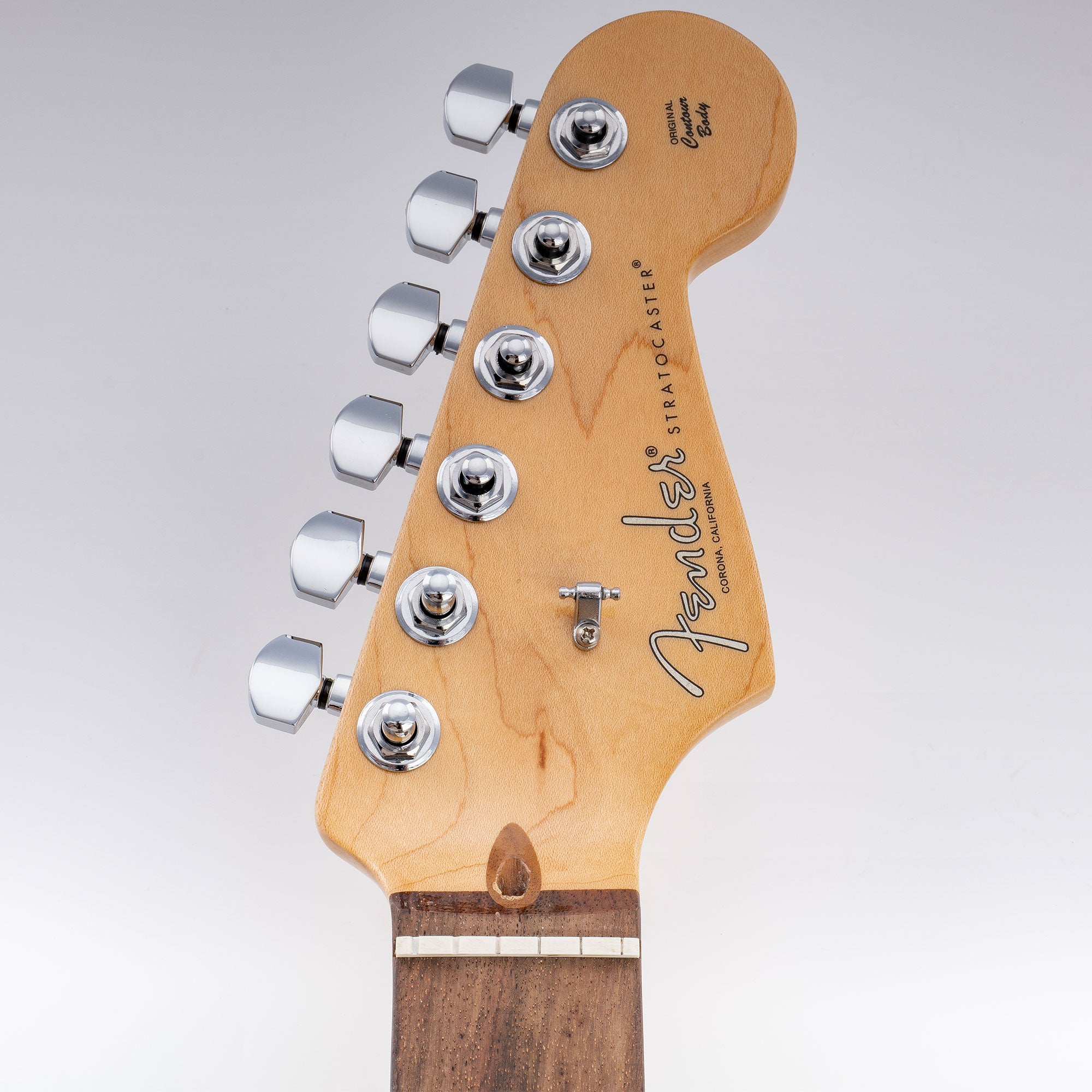 Musiclily Pro R18K-20 Single 18:1 Ratio 2-Pin Full Sealed Guitar Tuner Bass Side 19mm Post Machine Head Tuning Peg Key with Hex Button for Fender Strat Tele Style Electric Guitar