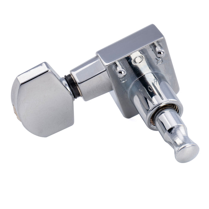 Musiclily Pro R18K-20 Single 18:1 Ratio 2-Pin Full Sealed Guitar Tuner Bass Side 19mm Post Machine Head Tuning Peg Key with Hex Button for Fender Strat Tele Style Electric Guitar