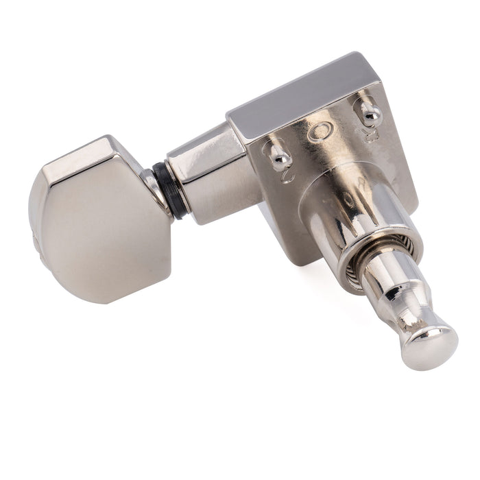 Musiclily Pro R18K-20 Single 18:1 Ratio 2-Pin Full Sealed Guitar Tuner Bass Side 19mm Post Machine Head Tuning Peg Key with Hex Button for Fender Strat Tele Style Electric Guitar