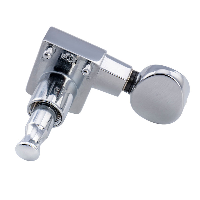 Musiclily Pro R18K-21 Single 18:1 Ratio 2-Pin Full Sealed Guitar Tuner Treble Side 19mm Post Machine Head Tuning Peg Key with Vintage Oval Button for Fender Strat Tele Style Electric Guitar
