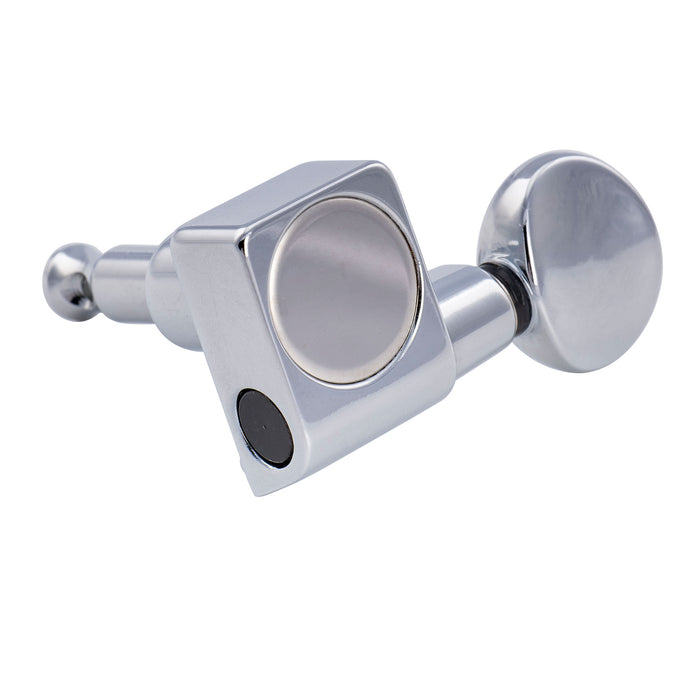 Musiclily Pro R18K-21 Single 18:1 Ratio 2-Pin Full Sealed Guitar Tuner Treble Side 19mm Post Machine Head Tuning Peg Key with Vintage Oval Button for Fender Strat Tele Style Electric Guitar