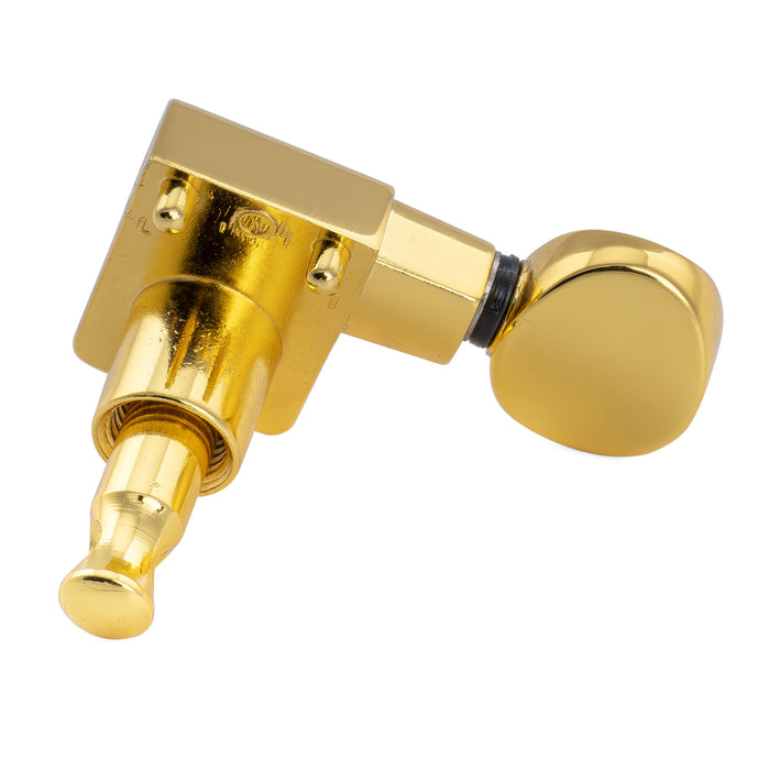 Musiclily Pro R18K-21 Single 18:1 Ratio 2-Pin Full Sealed Guitar Tuner Treble Side 19mm Post Machine Head Tuning Peg Key with Vintage Oval Button for Fender Strat Tele Style Electric Guitar