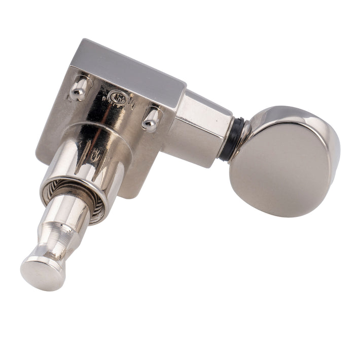 Musiclily Pro R18K-21 Single 18:1 Ratio 2-Pin Full Sealed Guitar Tuner Treble Side 19mm Post Machine Head Tuning Peg Key with Vintage Oval Button for Fender Strat Tele Style Electric Guitar