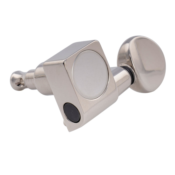 Musiclily Pro R18K-21 Single 18:1 Ratio 2-Pin Full Sealed Guitar Tuner Treble Side 19mm Post Machine Head Tuning Peg Key with Vintage Oval Button for Fender Strat Tele Style Electric Guitar