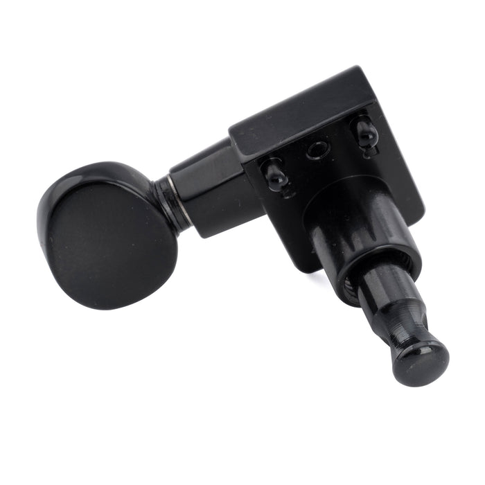 Musiclily Pro R18K-22 6-in-line 18:1 Ratio 2-Pin Full Sealed Staggered Guitar Tuners Machine Heads Tuning Pegs Keys with Vintage Oval Button for Fender Strat Tele Style Electric Guitar
