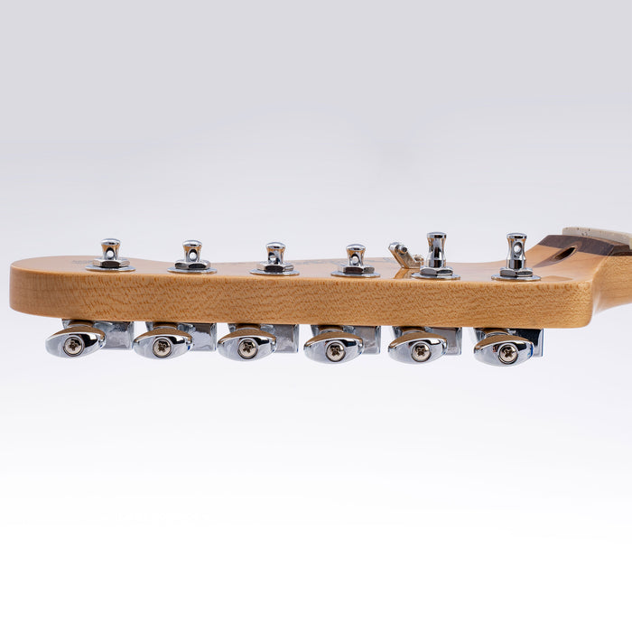 Musiclily Pro R18K-22 Single 18:1 Ratio 2-Pin Full Sealed Guitar Tuner Bass Side 19mm Post Machine Head Tuning Peg Key with Vintage Oval Button for Fender Strat Tele Style Electric Guitar