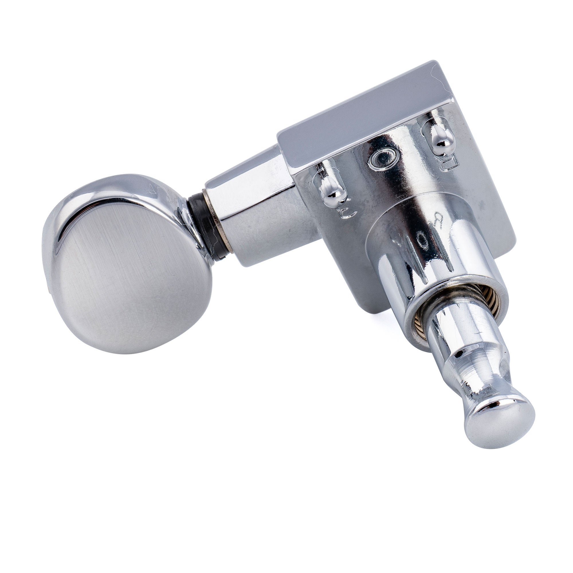 Musiclily Pro R18K-22 Single 18:1 Ratio 2-Pin Full Sealed Guitar Tuner Bass Side 19mm Post Machine Head Tuning Peg Key with Vintage Oval Button for Fender Strat Tele Style Electric Guitar