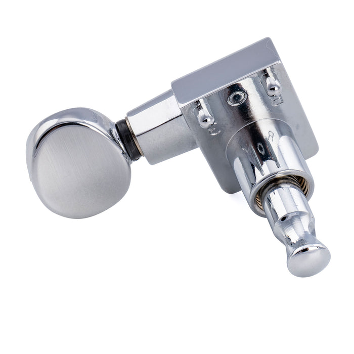 Musiclily Pro R18K-22 Single 18:1 Ratio 2-Pin Full Sealed Guitar Tuner Bass Side 19mm Post Machine Head Tuning Peg Key with Vintage Oval Button for Fender Strat Tele Style Electric Guitar